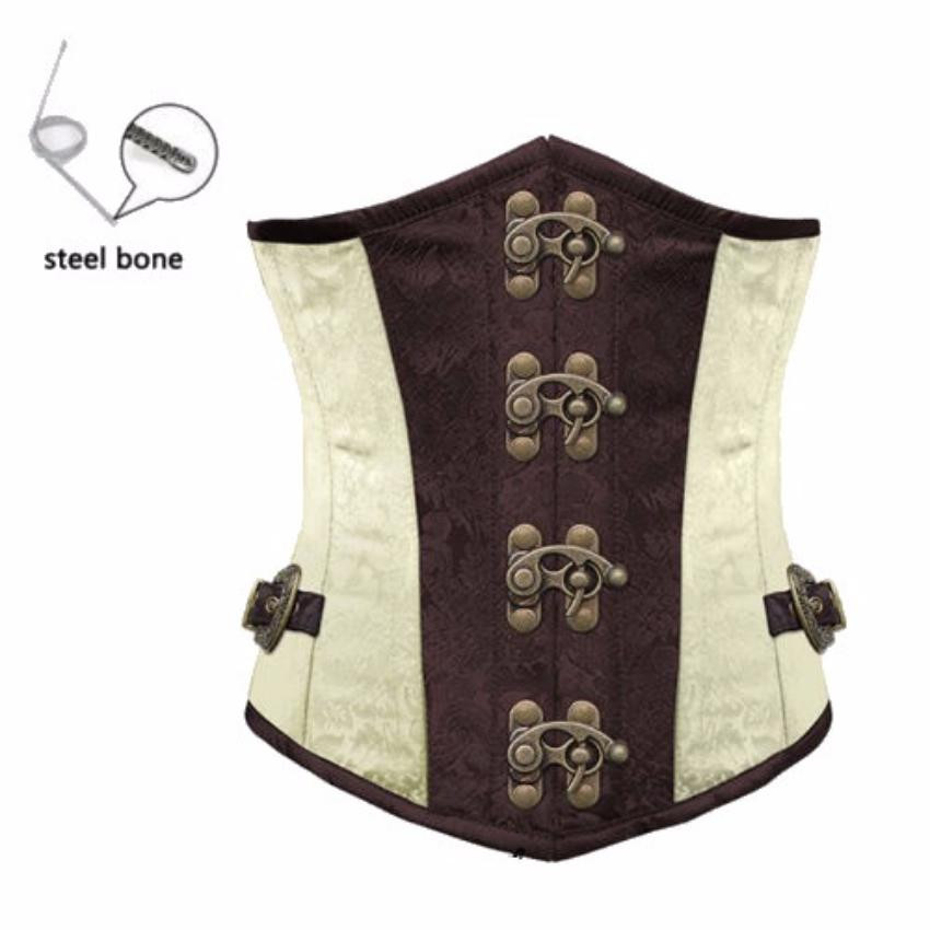 Ancient white underbust satin corset as seen on tv models