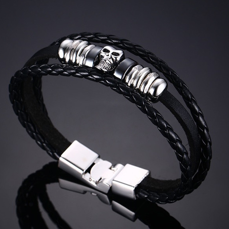 Leather Skull Bracelet Watch – Skiverr