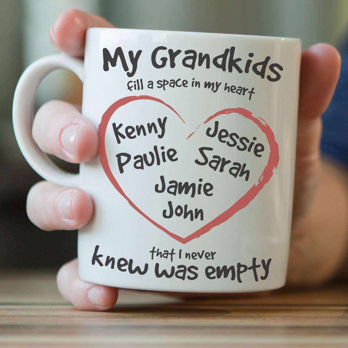 ''My Grandkids Fill A Space In My Heart'' Mug